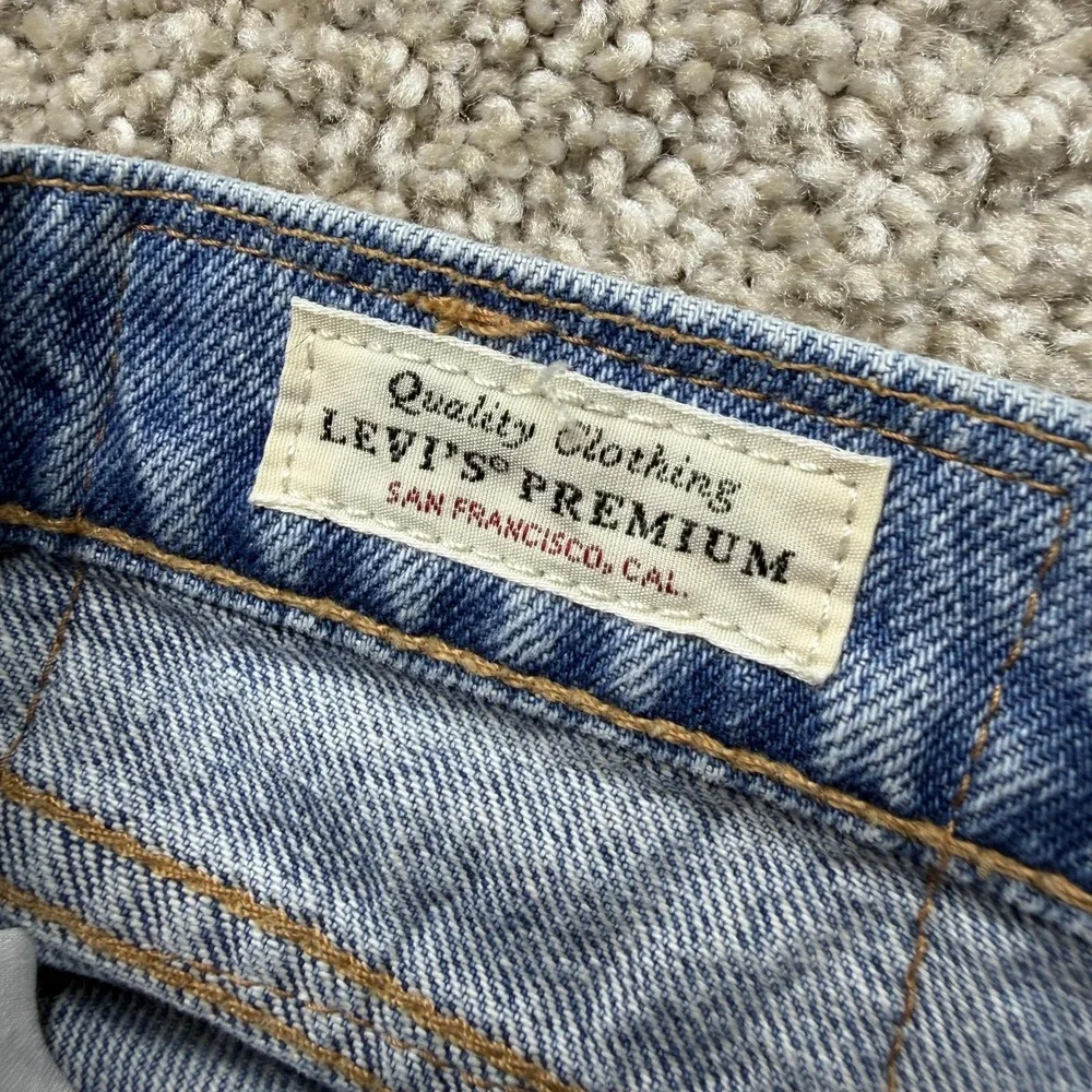 Levis 512 Jeans Mens 33x32 Light Wash Blue Denim Slim Tapered Stretch Casual